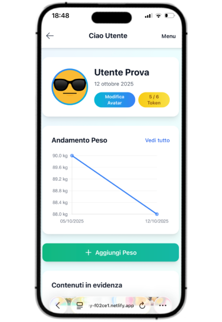 Immagine dell'app FoodSteps su uno smartphone
